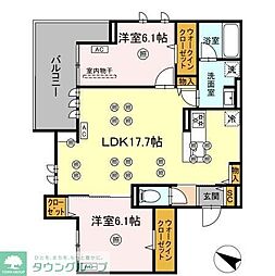 GrandValley博多 2LDKの間取図画像