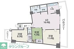 西鉄貝塚線 香椎花園前駅 徒歩21分の賃貸マンション 2階3LDKの間取り