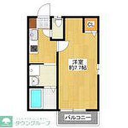 ノヴェル多々良 1階1Kの間取り