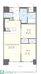 ALUNA箱崎 3階2LDKの間取り