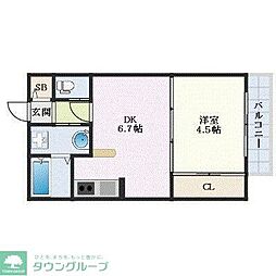 ウィステリア桜坂ヒルズ 1DKの間取図画像