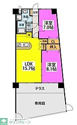 グリーン&ウインズ 2LDKの間取図画像