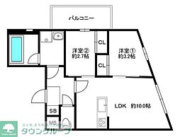 MODERN ASPIRATION 薬院Court 2丁目 2LDKの間取図画像