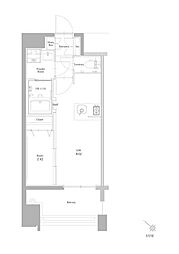 エンクレスト博多RIVERSIDE 1LDKの間取図画像