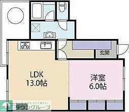 浄水グランドコーポ 1LDKの間取図画像