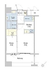 エンクレスト博多駅東2 1LDKの間取図画像