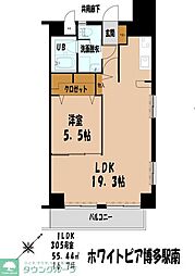 ホワイトピア博多駅南 1LDKの間取図画像