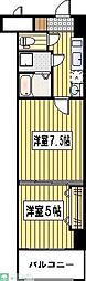ロイヤル呉服112 2Kの間取図画像