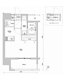 エンクレストベイ天神東3 1Kの間取図画像