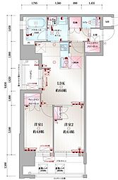 アクタス福岡県庁前グラシア 2LDKの間取図画像