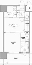 エンクレストNEO博多駅南 2Kの間取図画像