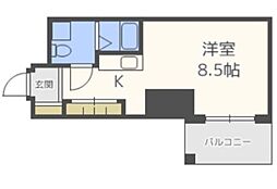 サヴォイオーサーズプレイス ワンルームの間取図画像