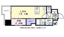 アクアステージ美野島 1LDKの間取図画像
