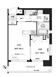 エフ・パルク高宮 1LDKの間取図画像