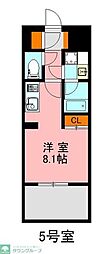 デュ・レジア博多レジデンス ワンルームの間取図画像