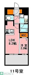 デュ・レジア博多レジデンス 1LDKの間取図画像