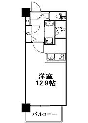 アクタス天神セントラルタワー2 ワンルームの間取図画像