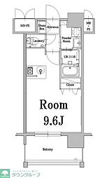 エンクレスト千早 ワンルームの間取図画像