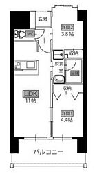 ベイグランデ 2LDKの間取図画像
