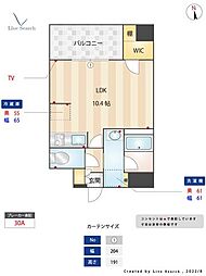 TOWERS香椎駅前 ワンルームの間取図画像