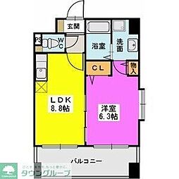 ラヴィヌーヴォ 1LDKの間取図画像