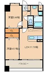 セゾン・ドール貝塚 2LDKの間取図画像