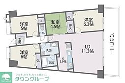 アイランドシティインフィニガーデンS棟 3LDKの間取図画像