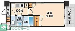 レジデンシャルヒルズ博多駅前弐番館 1Kの間取図画像