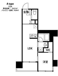 THE天神シティ 1LDKの間取図画像
