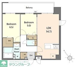 S-RESIDENCE博多駅東awesome 2LDKの間取図画像