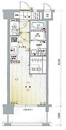 エンクレスト博多駅南3 1Kの間取図画像