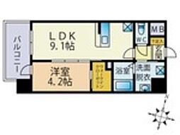 エタンセル 1LDKの間取図画像
