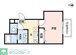 福岡市博多区麦野4丁目アパート 1Kの間取図画像