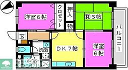 コーポウィステリア25 3DKの間取図画像