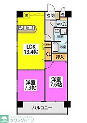 グリーン&ウインズ 2LDKの間取図画像