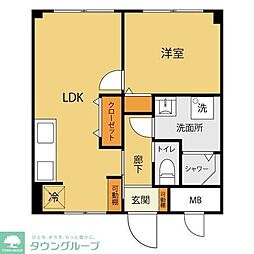 ボヌール 1LDKの間取図画像