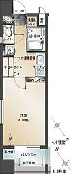 エンクレスト天神東2 1Kの間取図画像