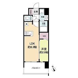 ブランシエスタ千早RJR 1LDKの間取図画像