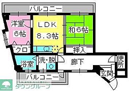 グレイスコート 2LDKの間取図画像