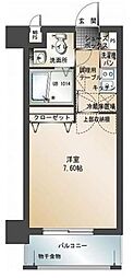 エンクレスト六本松 1Kの間取図画像