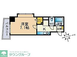 グランシャリオ箱崎 1Kの間取図画像