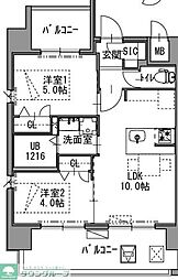 福岡市中央区渡辺通5丁目マンション 2LDKの間取図画像