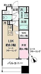 パークアクシス福岡県庁前 1LDKの間取図画像