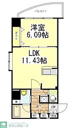 リベラいわき 1LDKの間取図画像
