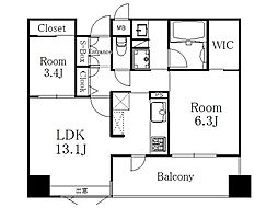 エンクレスト博多プレミア 2LDKの間取図画像
