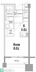 エンクレスト呉服町 1Kの間取図画像