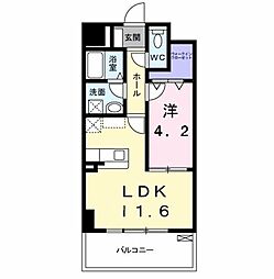 エスポワール豊 1LDKの間取図画像