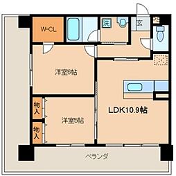 クリムゾン博多2 2LDKの間取図画像