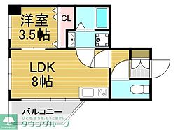 リバティ神屋 1LDKの間取図画像
