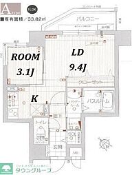 アクアシティ天神ノース 1LDKの間取図画像